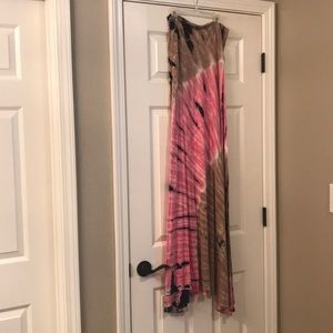 Tie Dye foldable high waist Maxi skirt